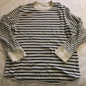 Gap striped white & blue long sleeve thermal L